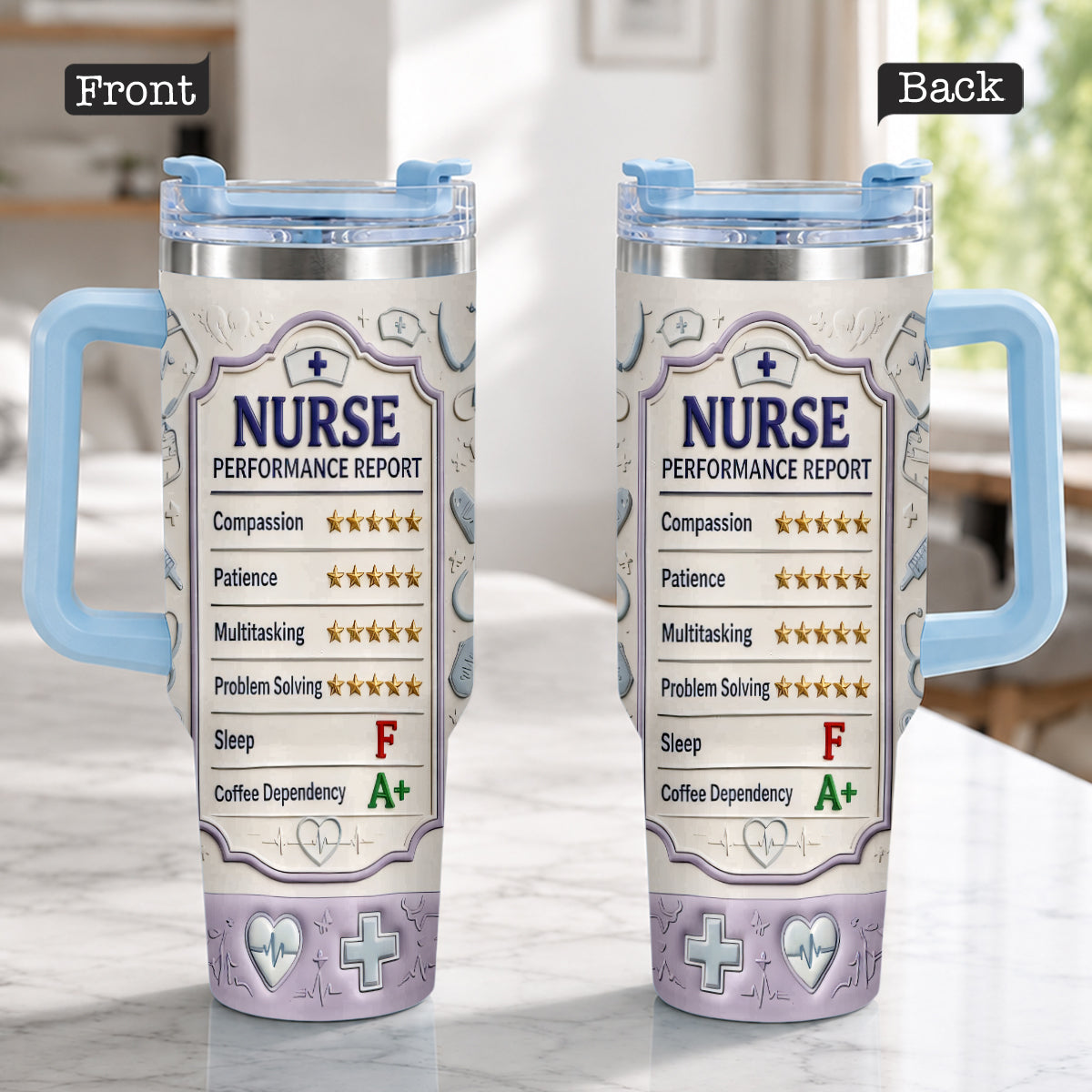 Nurse Performance Report - Personalized Nurse Tumbler With Plush Charm