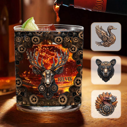 Mechanisches Zahnradwesen – Personalisiertes Jagd-Whiskyglas