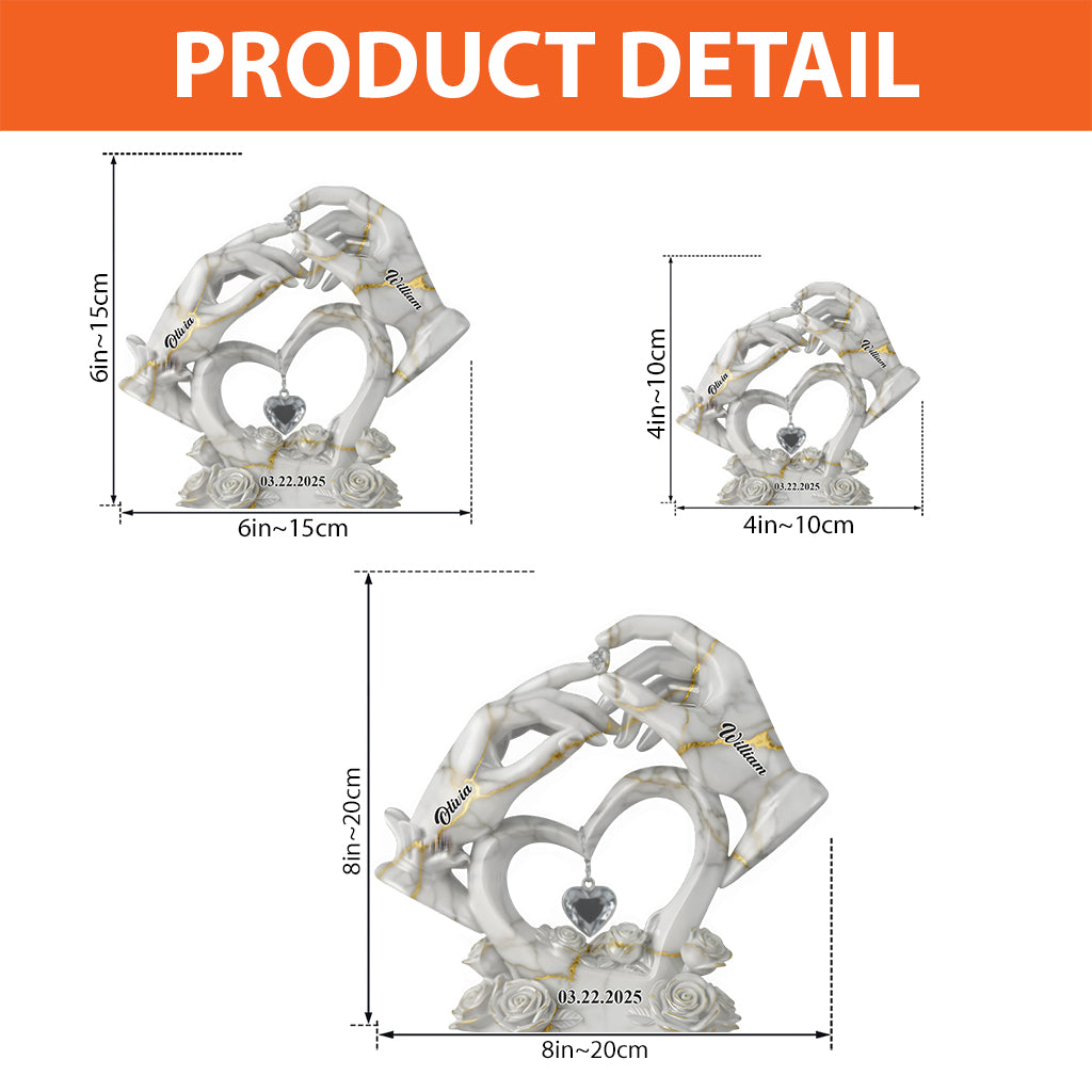 Für immer zusammen, ich liebe dich – personalisierte Acrylplakette in individueller Form für Paare