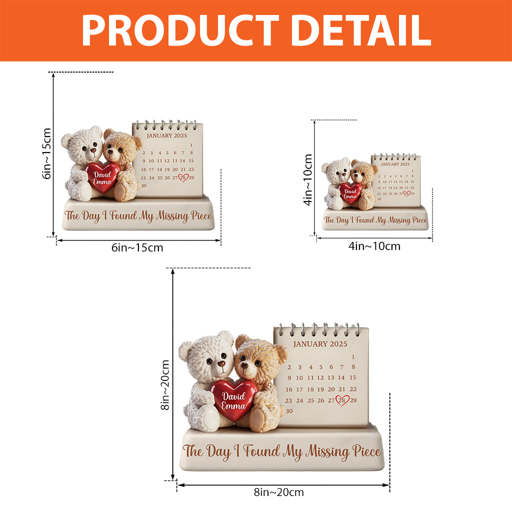 Der Tag, an dem ich mein fehlendes Puzzleteil fand – Personalisierte Acrylplakette für Paare in individueller Form