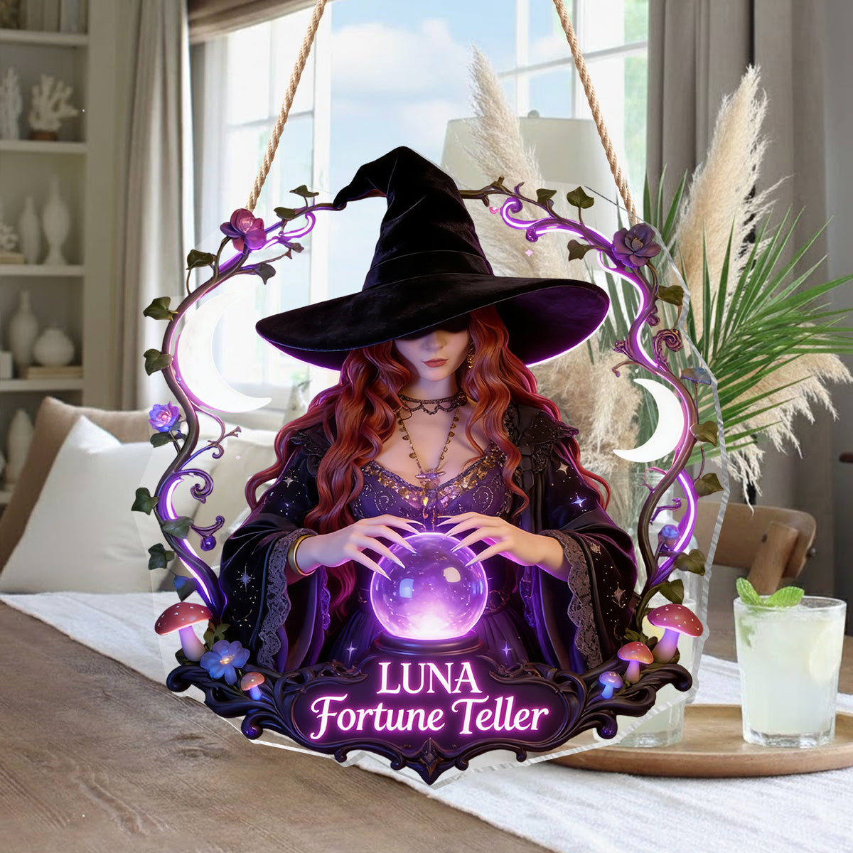 Witch's Room Decoration - Personalisierte Hexen LED Licht Acrylschild