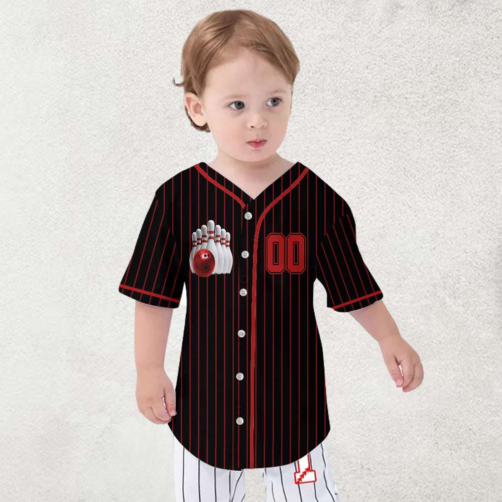I'd Rather Be Bowling - Personalized Bowling Baseball Jersey