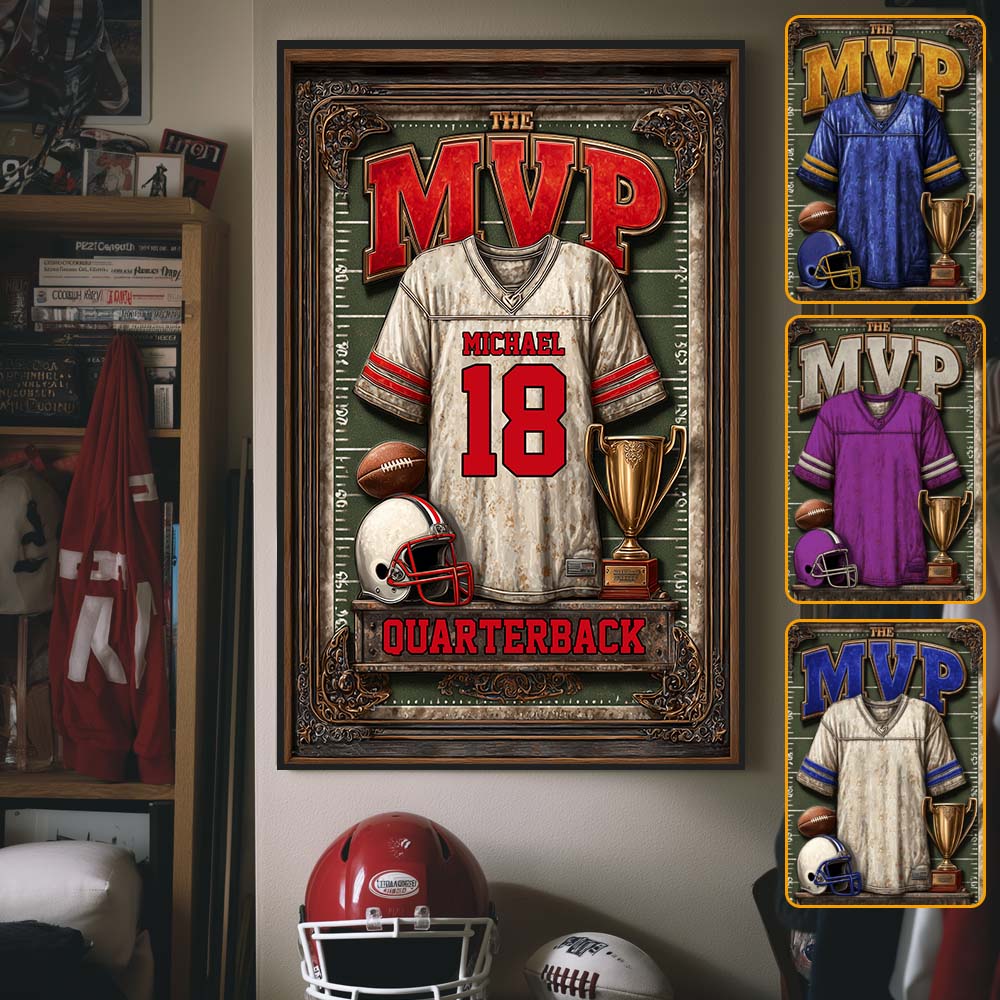 Geschenk für fußballbegeisterte Söhne/Töchter – Personalisierte Fußball-Leinwand und Poster