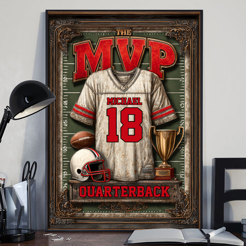 Geschenk für fußballbegeisterte Söhne/Töchter – Personalisierte Fußball-Leinwand und Poster