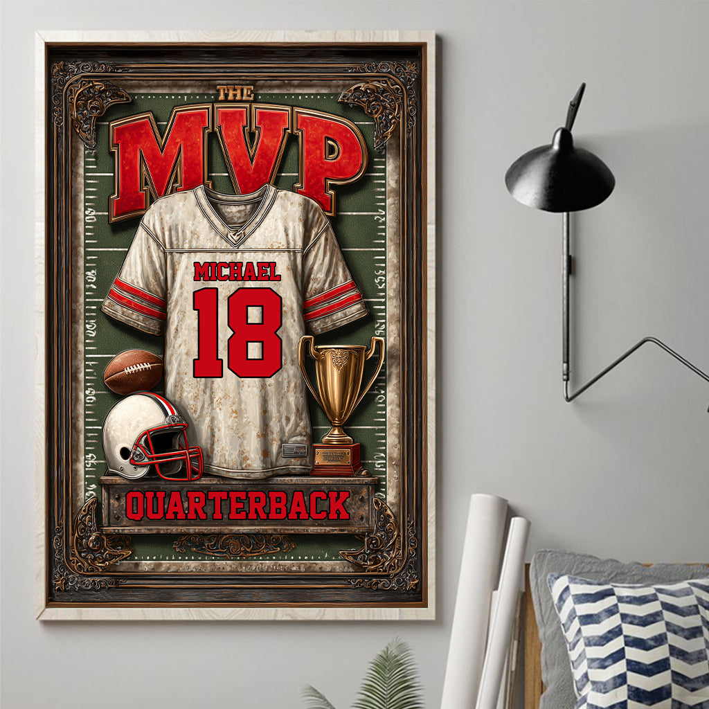 Geschenk für fußballbegeisterte Söhne/Töchter – Personalisierte Fußball-Leinwand und Poster