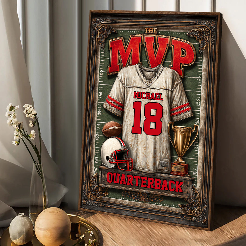Geschenk für fußballbegeisterte Söhne/Töchter – Personalisierte Fußball-Leinwand und Poster