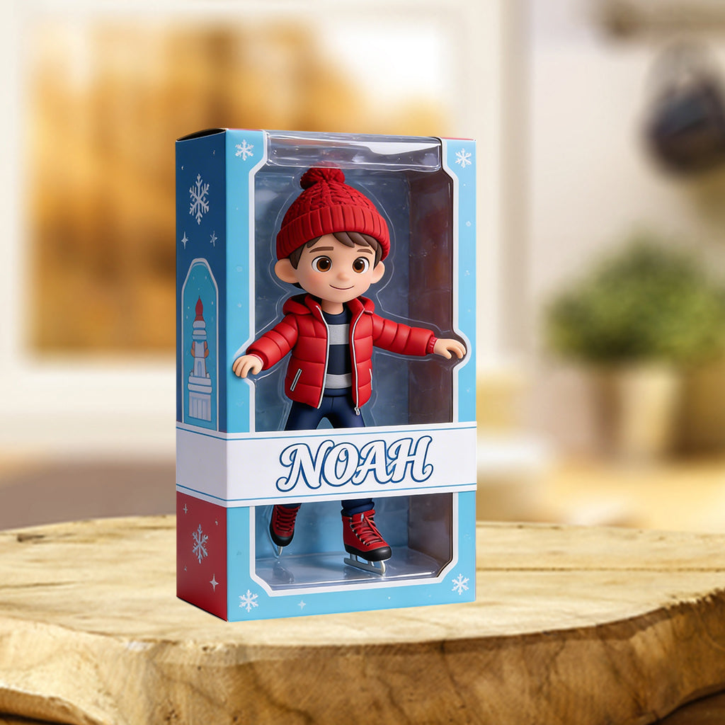 Jede Sportart – Eislaufen, Skifahren, Hockey,... – Personalisierte, individuell geformte Acrylplakette für Eislaufen