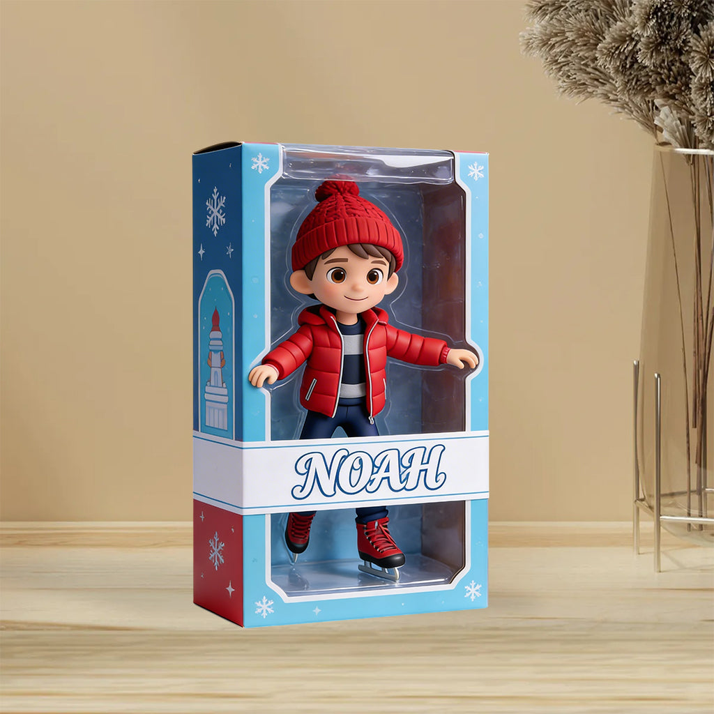 Jede Sportart – Eislaufen, Skifahren, Hockey,... – Personalisierte, individuell geformte Acrylplakette für Eislaufen