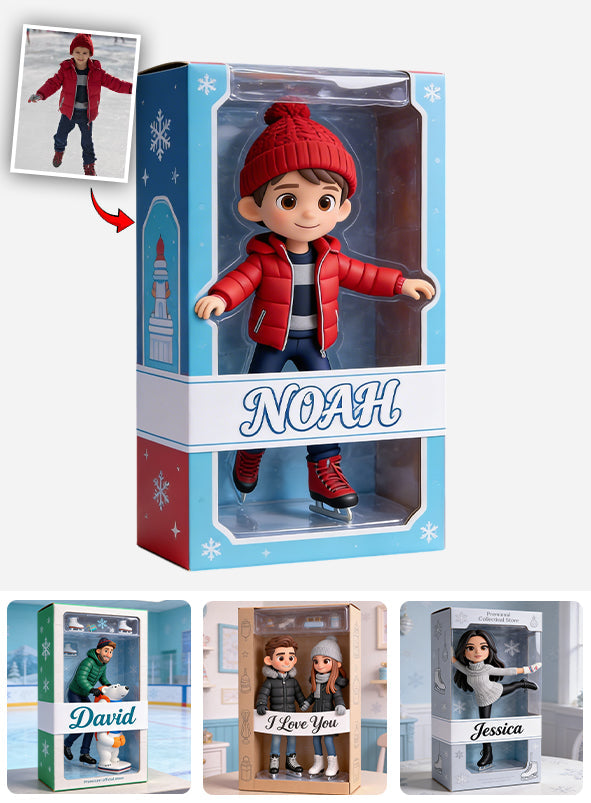 Jede Sportart – Eislaufen, Skifahren, Hockey,... – Personalisierte, individuell geformte Acrylplakette für Eislaufen