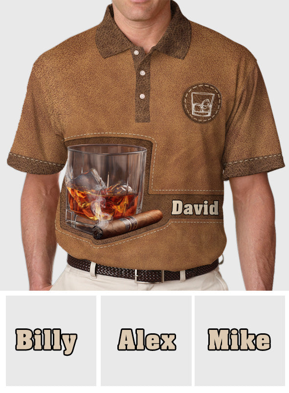 Whiskey And Cigar - Personalized Whisky Polo Shirt