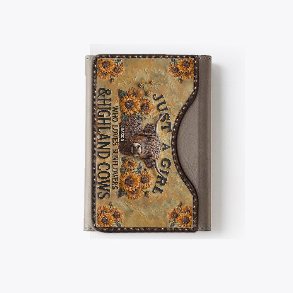 Just A Girl Who Loves Highland Cow - Personalized Highland Cow Magsafe Wallet