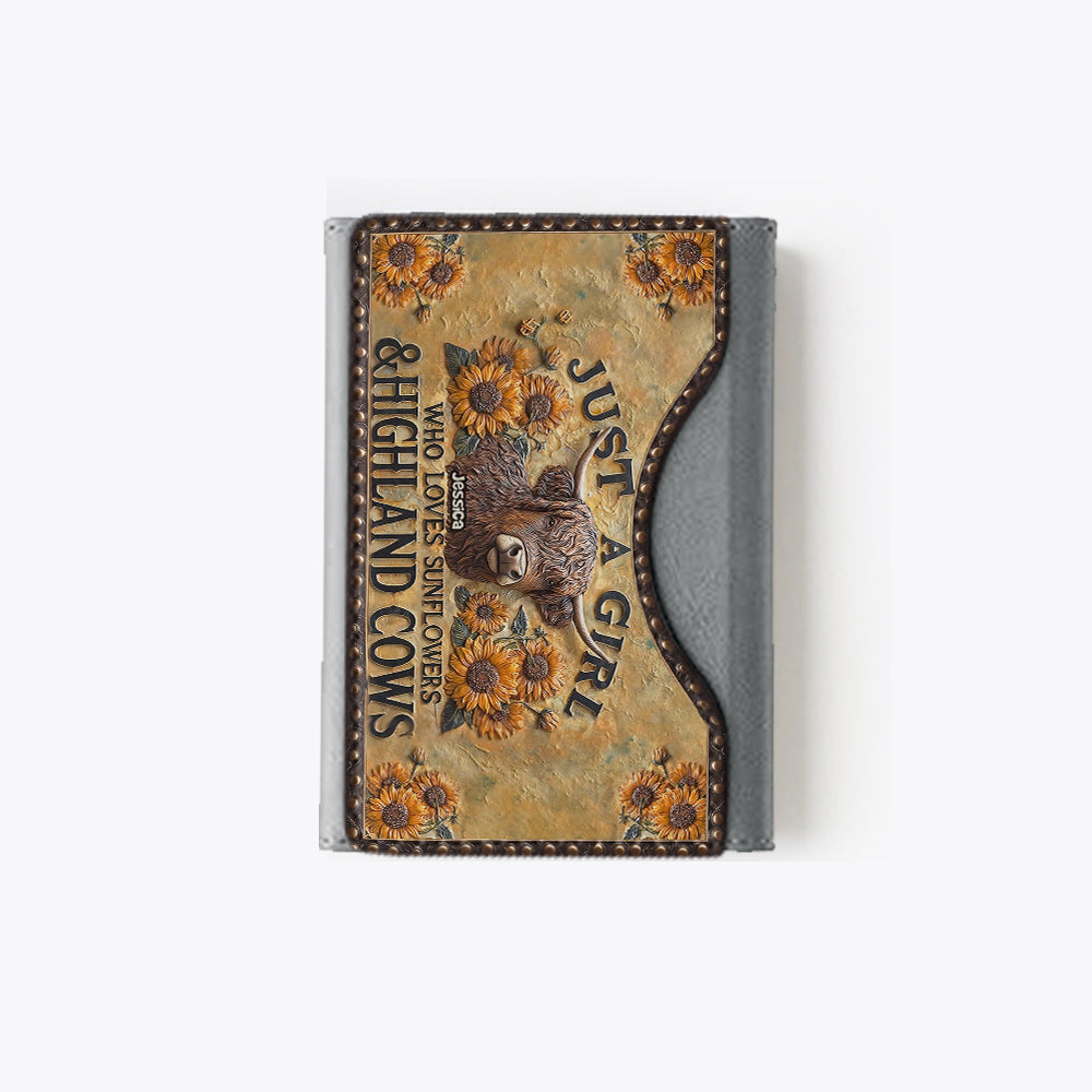 Just A Girl Who Loves Highland Cow - Personalized Highland Cow Magsafe Wallet