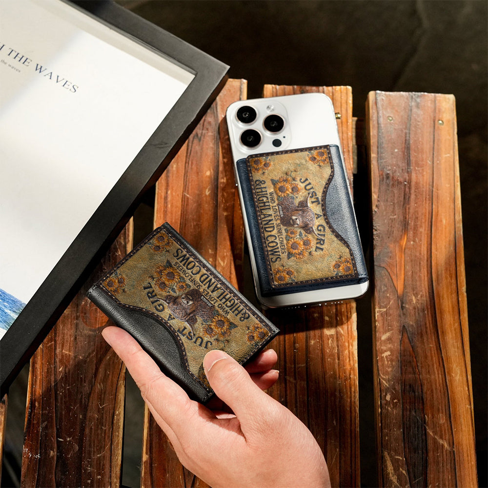 Just A Girl Who Loves Highland Cow - Personalized Highland Cow Magsafe Wallet