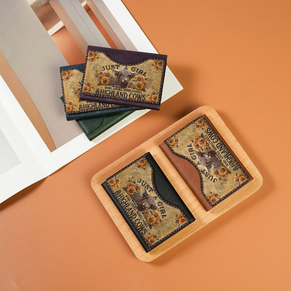 Just A Girl Who Loves Highland Cow - Personalized Highland Cow Magsafe Wallet
