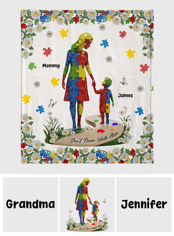 Du wirst niemals allein gehen – Personalisierte Decke zur Aufklärung über Autismus