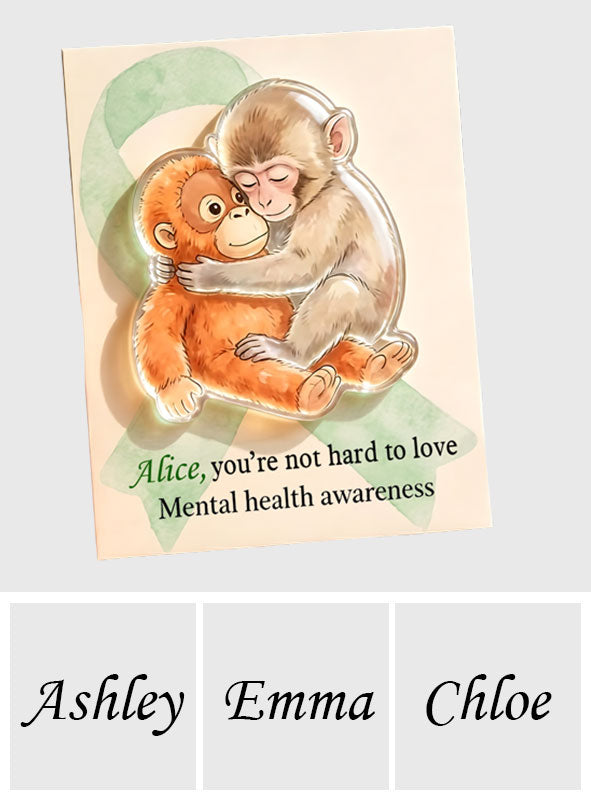You're Not Hard To Love - Personalized Mental Health Awareness Pocket Hug Card