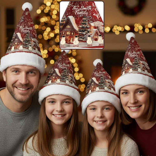 Unsere Familie – Personalisierte Weihnachtsmannmütze für die ganze Familie