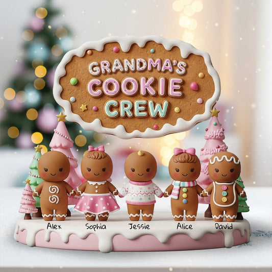 Grandma Mom Cookie Crew - Personalized Grandma Custom Shaped Acrylic Plaque