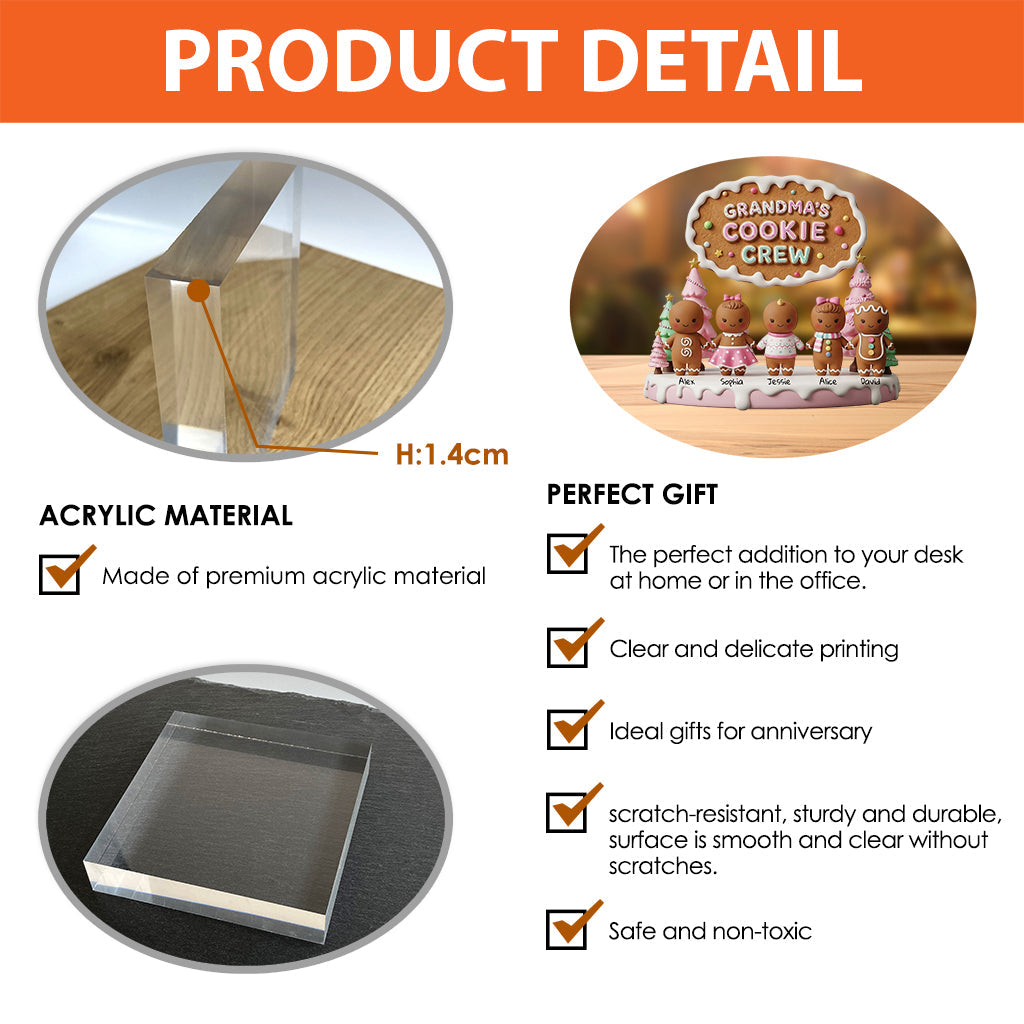 Oma-Mama-Keks-Team – Personalisierte, individuell geformte Acrylplakette für Oma
