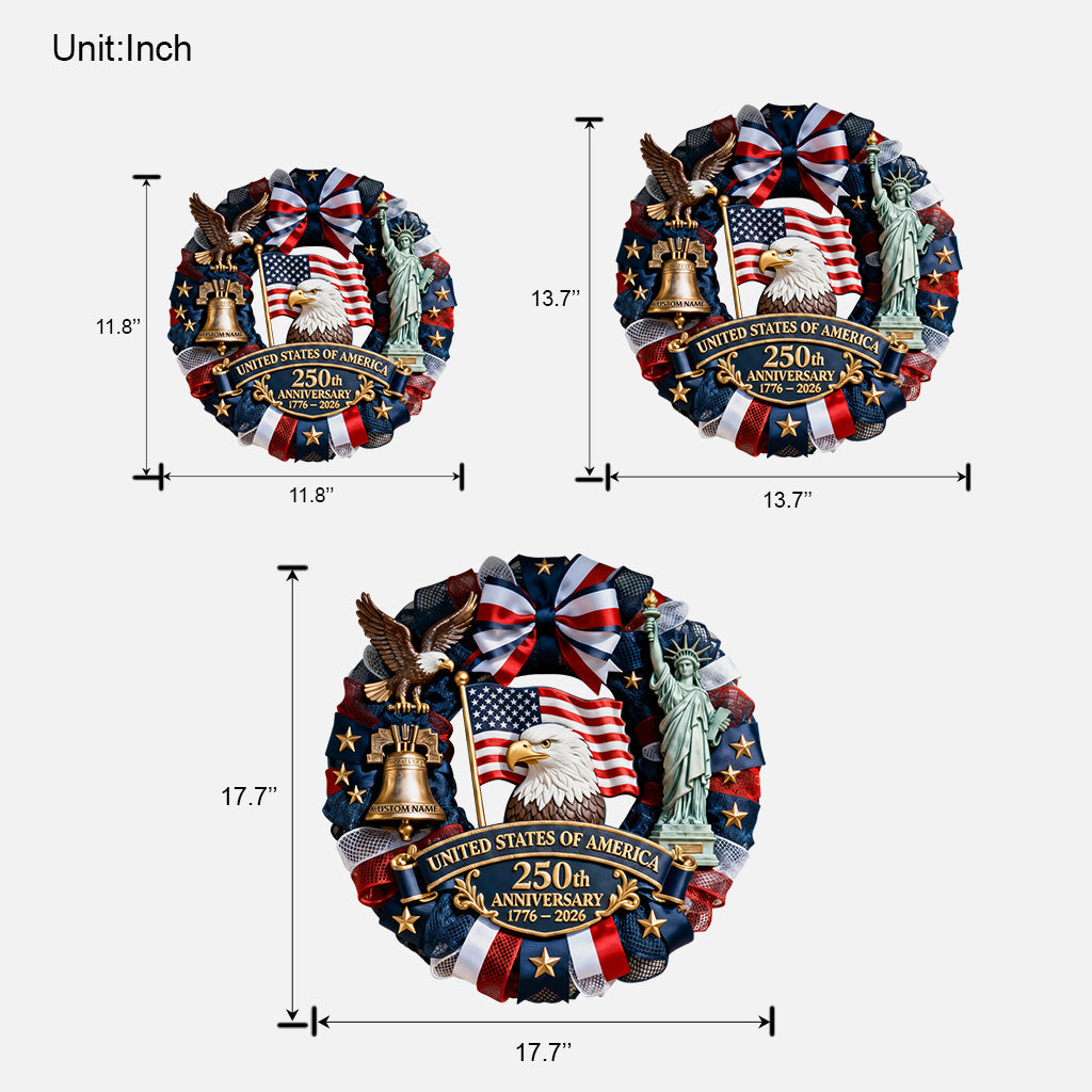 250. Jahrestag der USA – Personalisiertes, patriotisches Holzschild in Sonderform