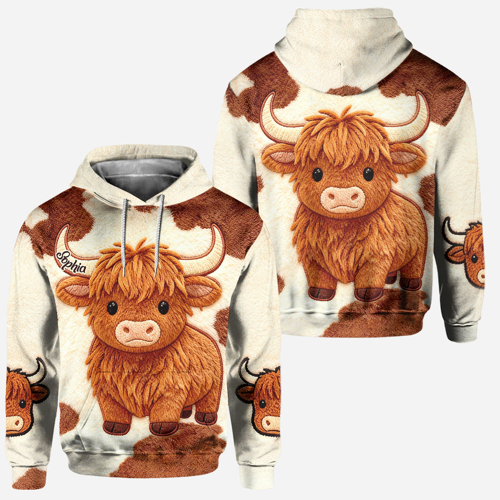 Cute Highland Cow - Personalized Highland Cow Hoodie and Leggings