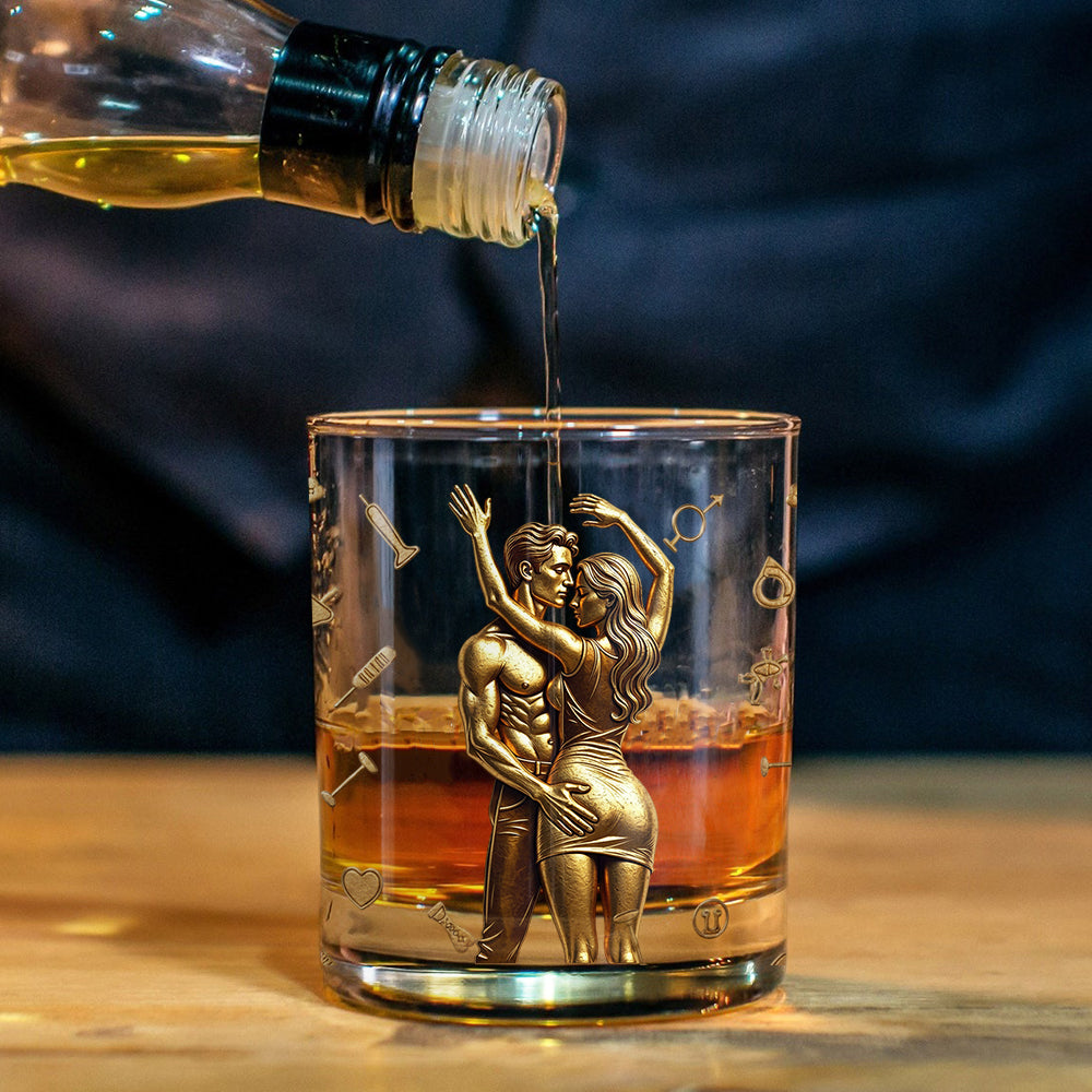 Glückwunsch, dass du mein Ehemann bist – personalisiertes Whiskeyglas für Paare