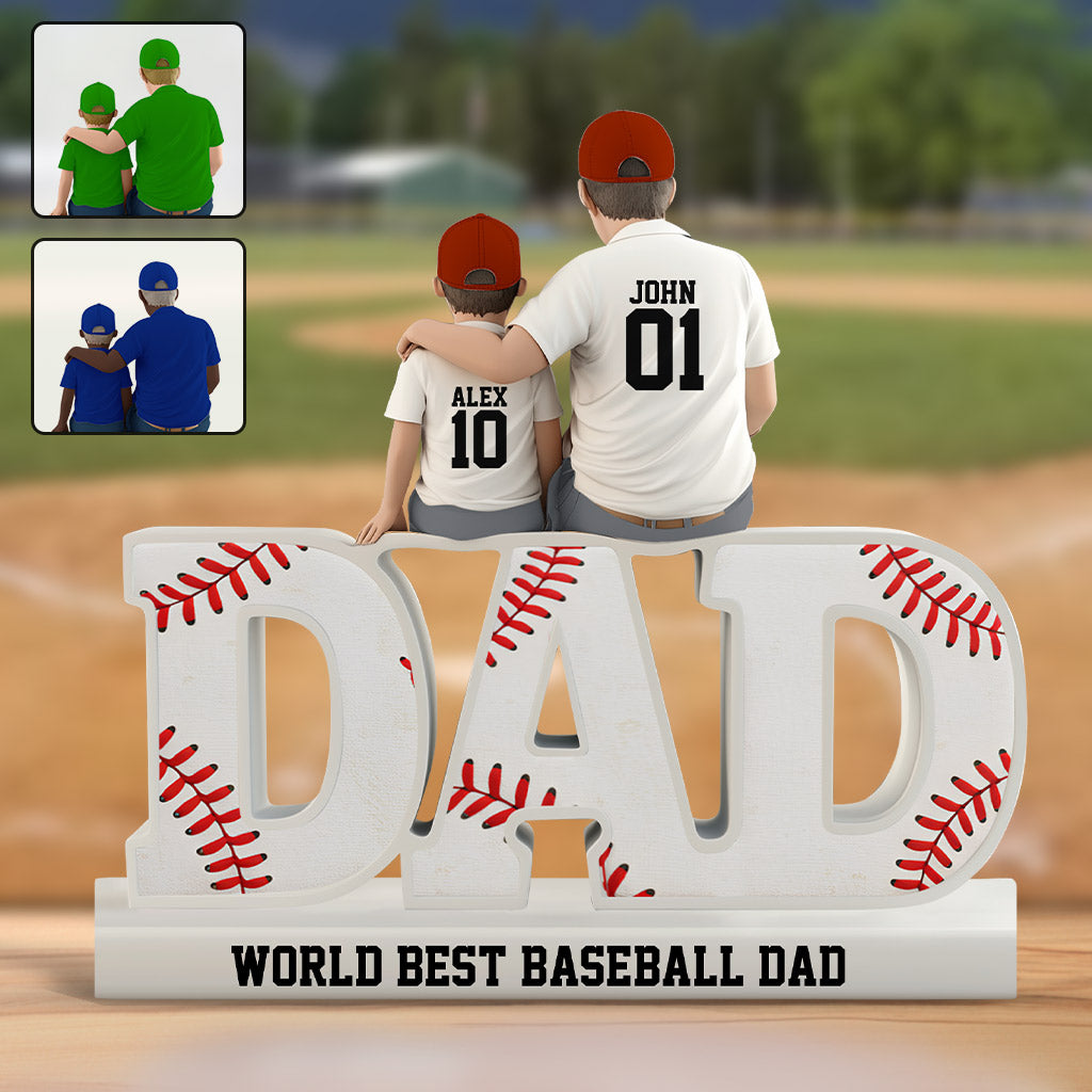 Bester Baseball-Papa aller Zeiten – Personalisierte Acrylplakette in Baseballform