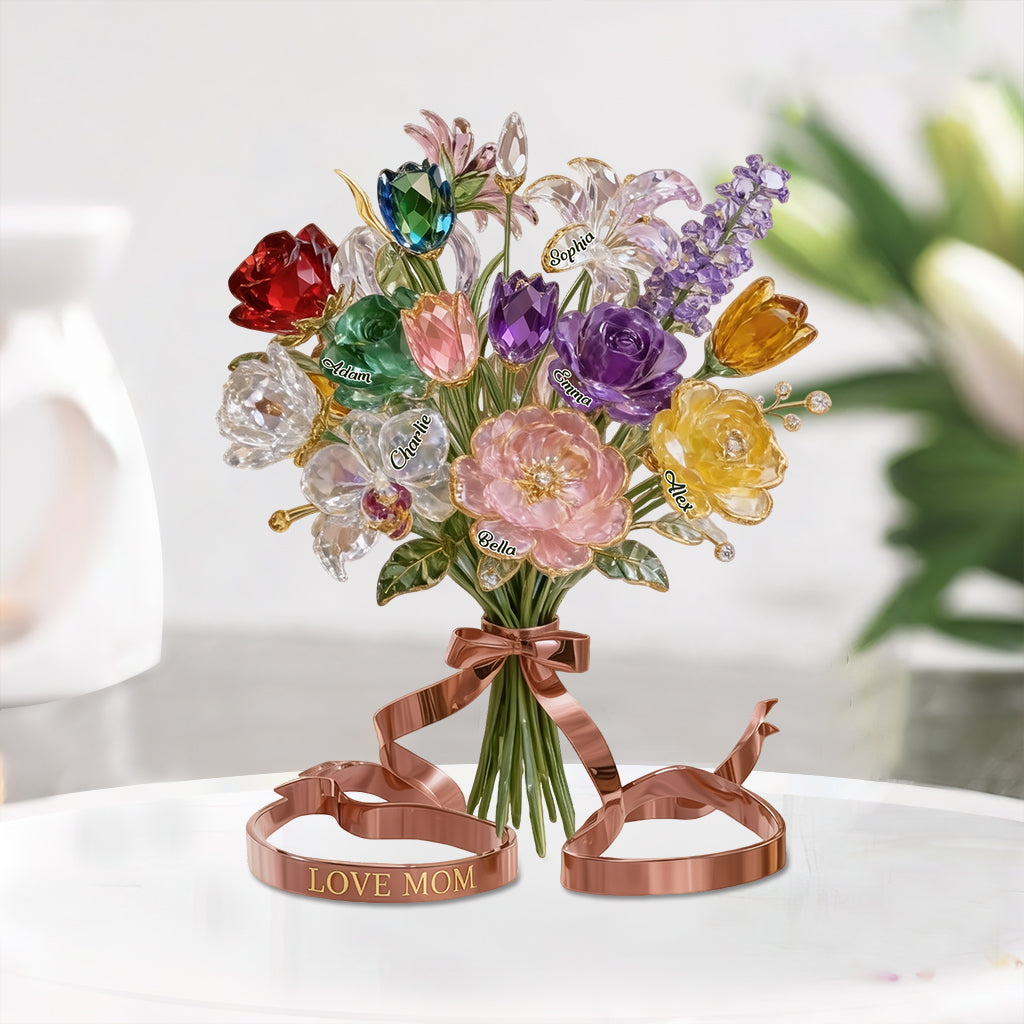 Geschenk für Mama, Oma, Stiefmutter – Personalisierte Acrylplakette in individueller Form für Mutter