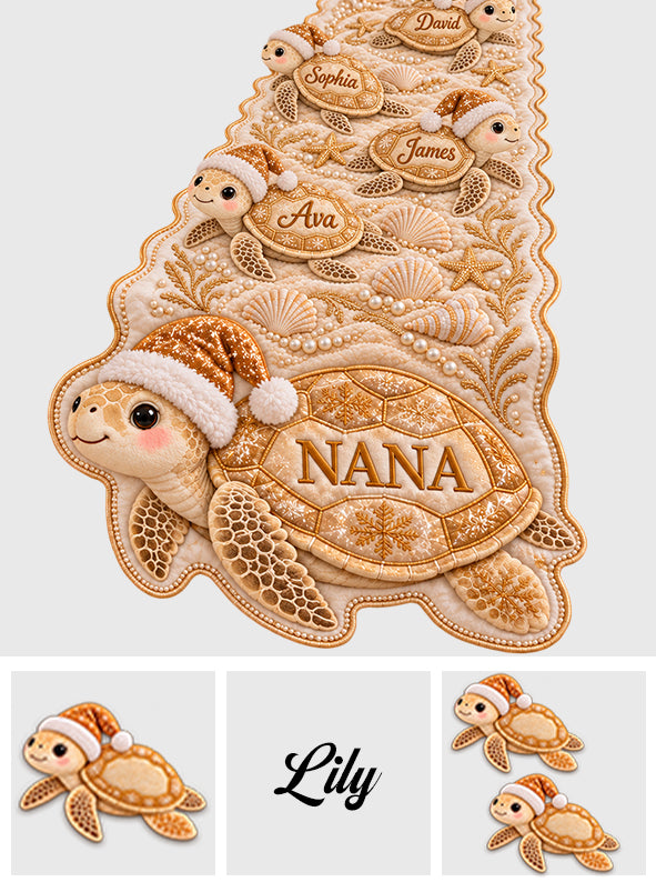 Grandma Turtle - Personalized Turtle Custom Shape Table Runner