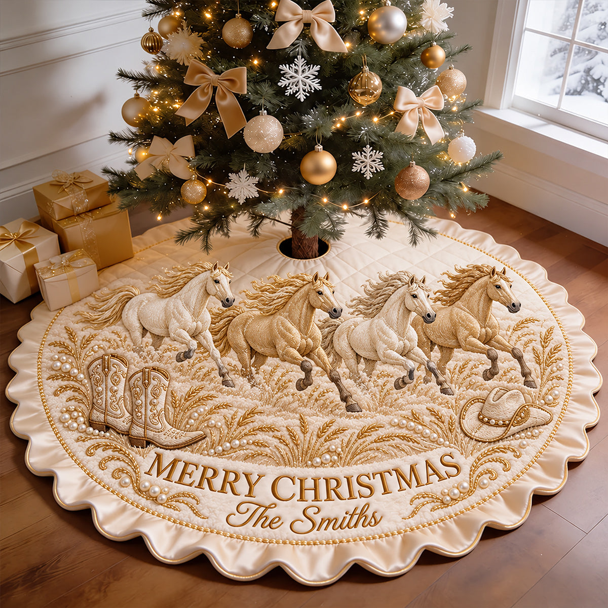 Magical Time Of The Year - Personalized Horse Shaped Tree Skirt