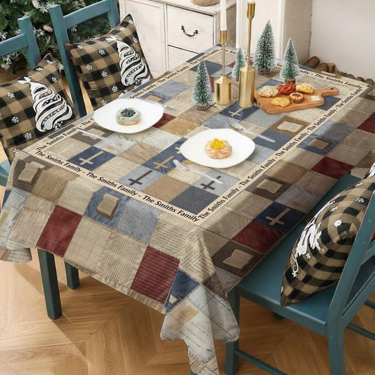 Patchwork des Glaubens – Personalisierte christliche Tischdecke