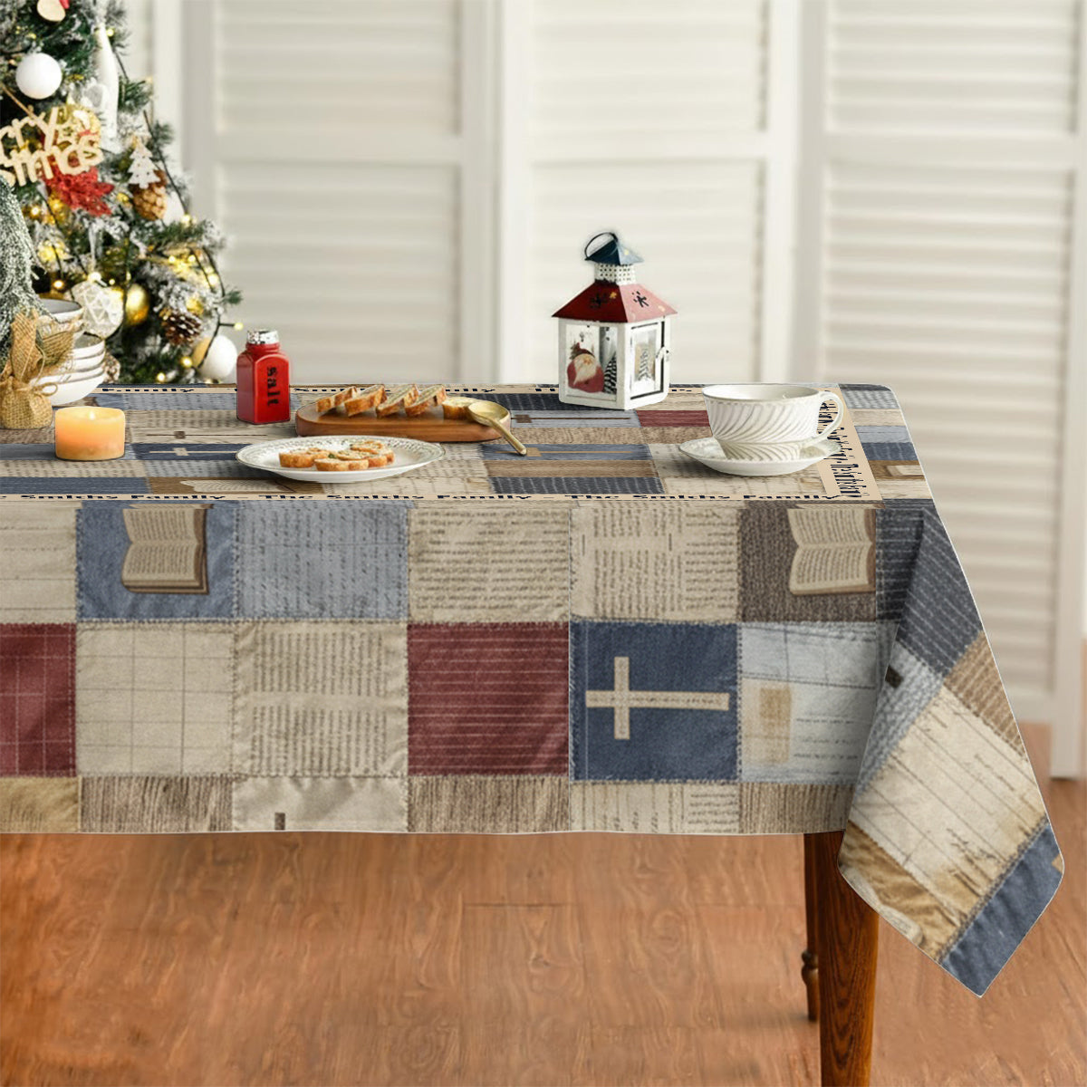 Patchwork des Glaubens – Personalisierte christliche Tischdecke