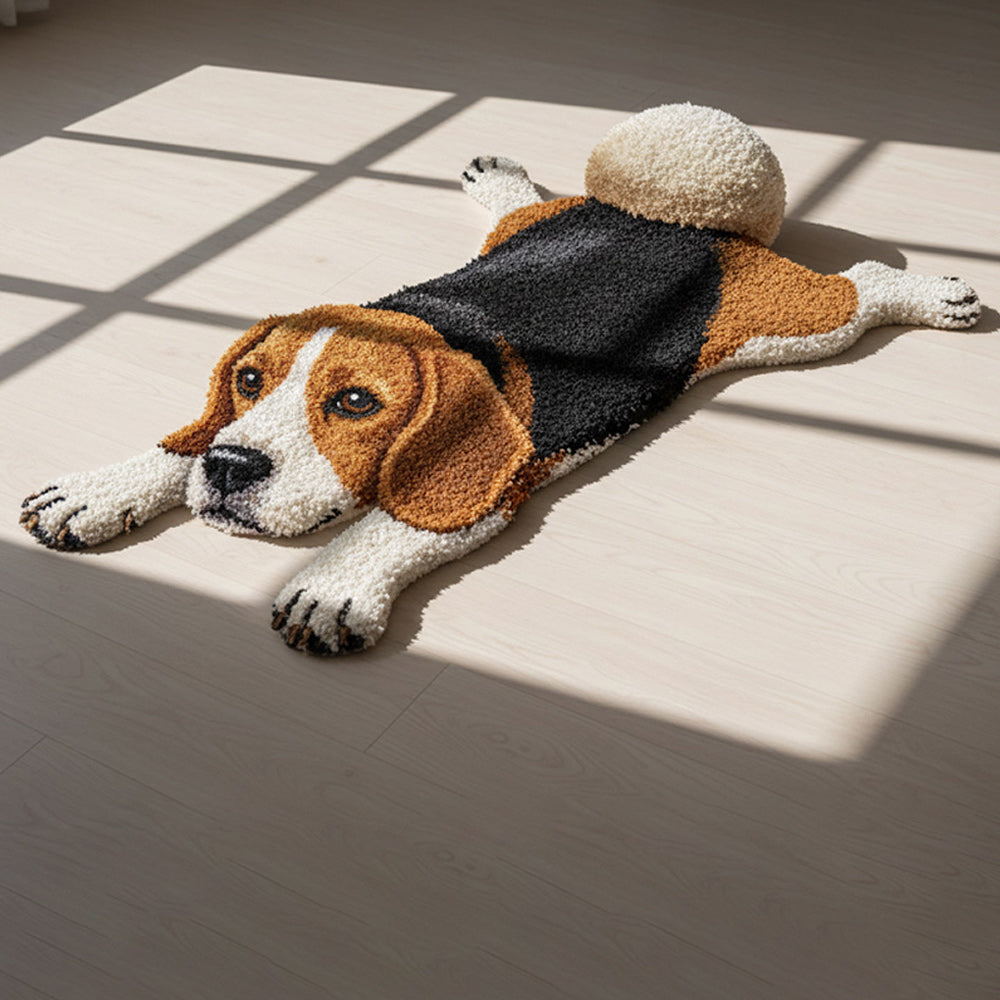 Niedlicher Hund - Personalisierter, rutschfester, getufteter Hundeteppich