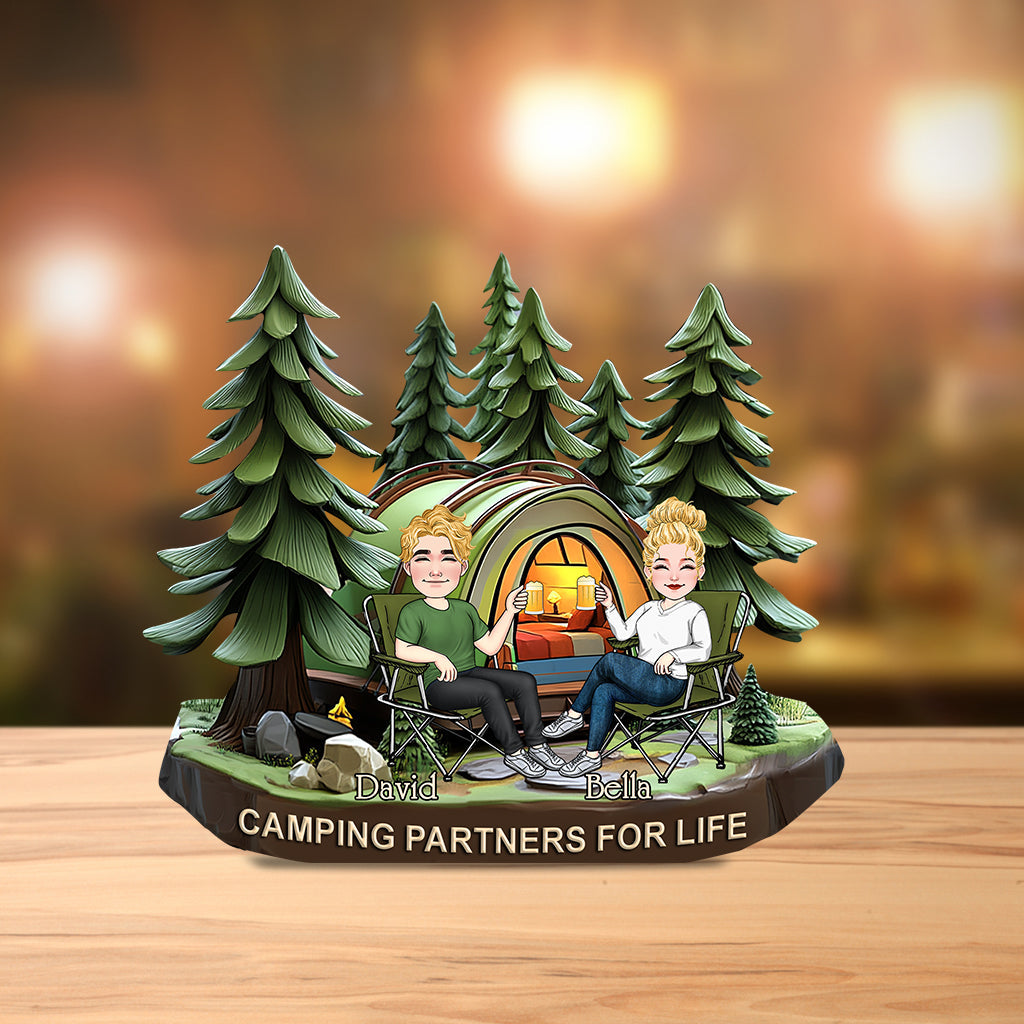 Camping Partners For Life - Personalized Camping Custom Shaped Acrylic Plaque