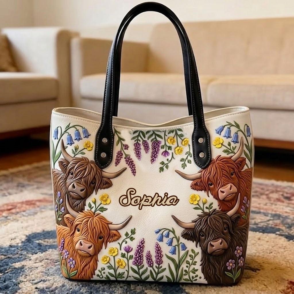 Liebe Highland-Rinder - Personalisierte Highland Cow Tragetasche