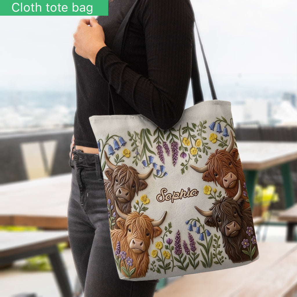 Liebe Highland-Rinder - Personalisierte Highland Cow Tragetasche