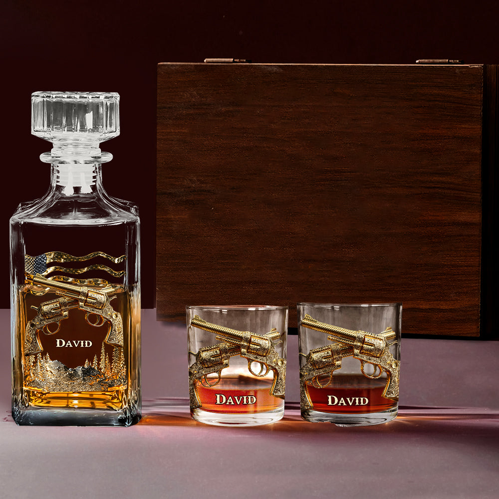 Ich mag Whiskey, Waffen und vielleicht drei Leute – personalisiertes Whiskyglas