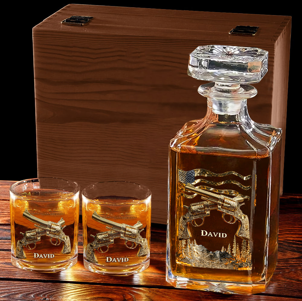 Ich mag Whiskey, Waffen und vielleicht drei Leute – personalisiertes Whiskyglas