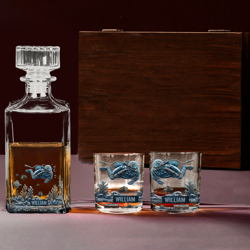 Ocean's Deep – Personalisiertes Whiskyglas für Taucher