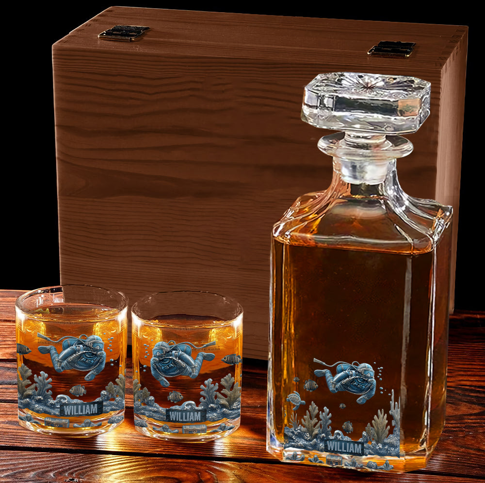 Ocean's Deep – Personalisiertes Whiskyglas für Taucher