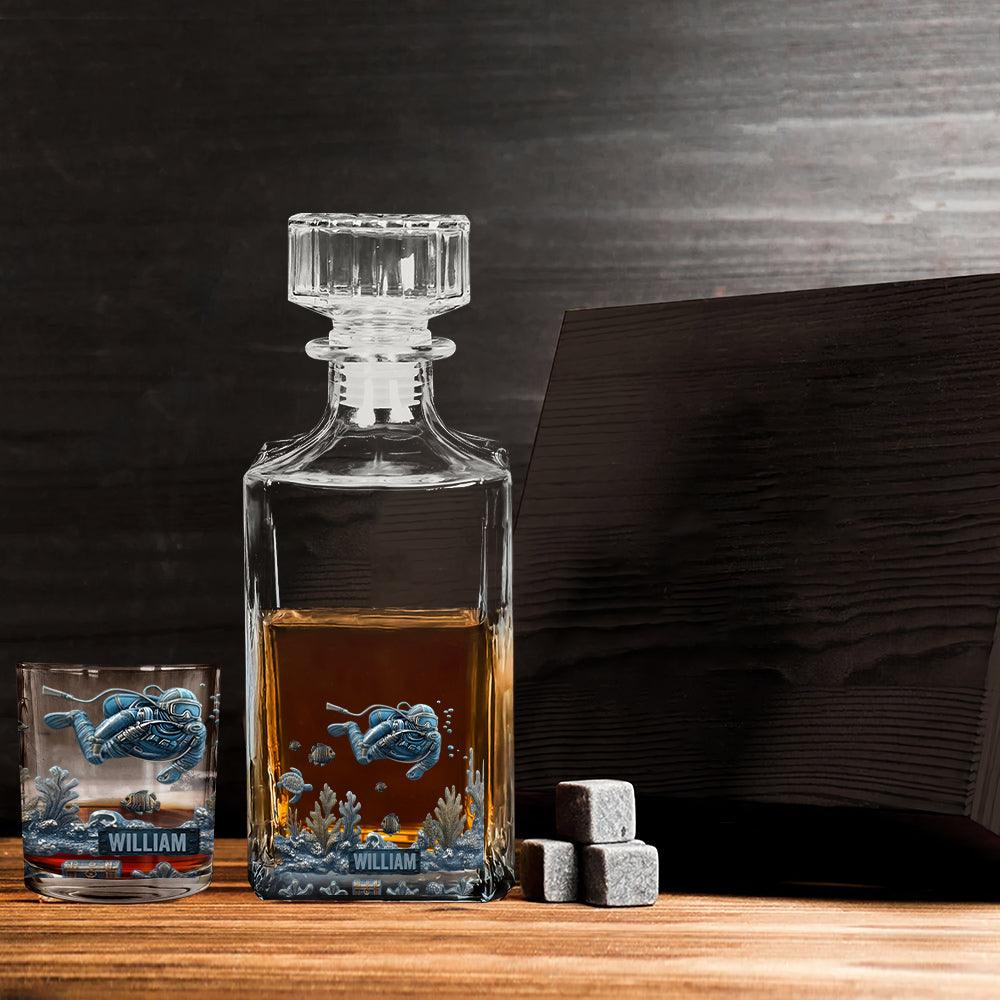 Ocean's Deep – Personalisiertes Whiskyglas für Taucher