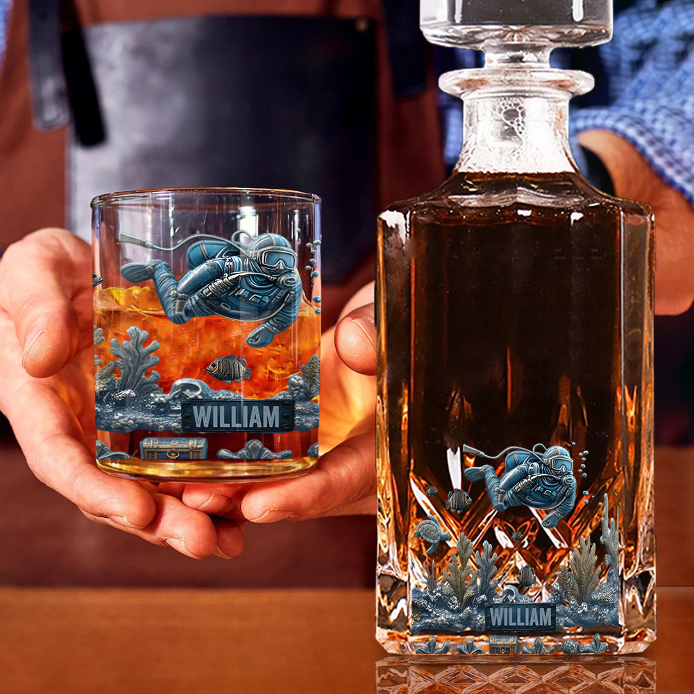 Ocean's Deep – Personalisiertes Whiskyglas für Taucher