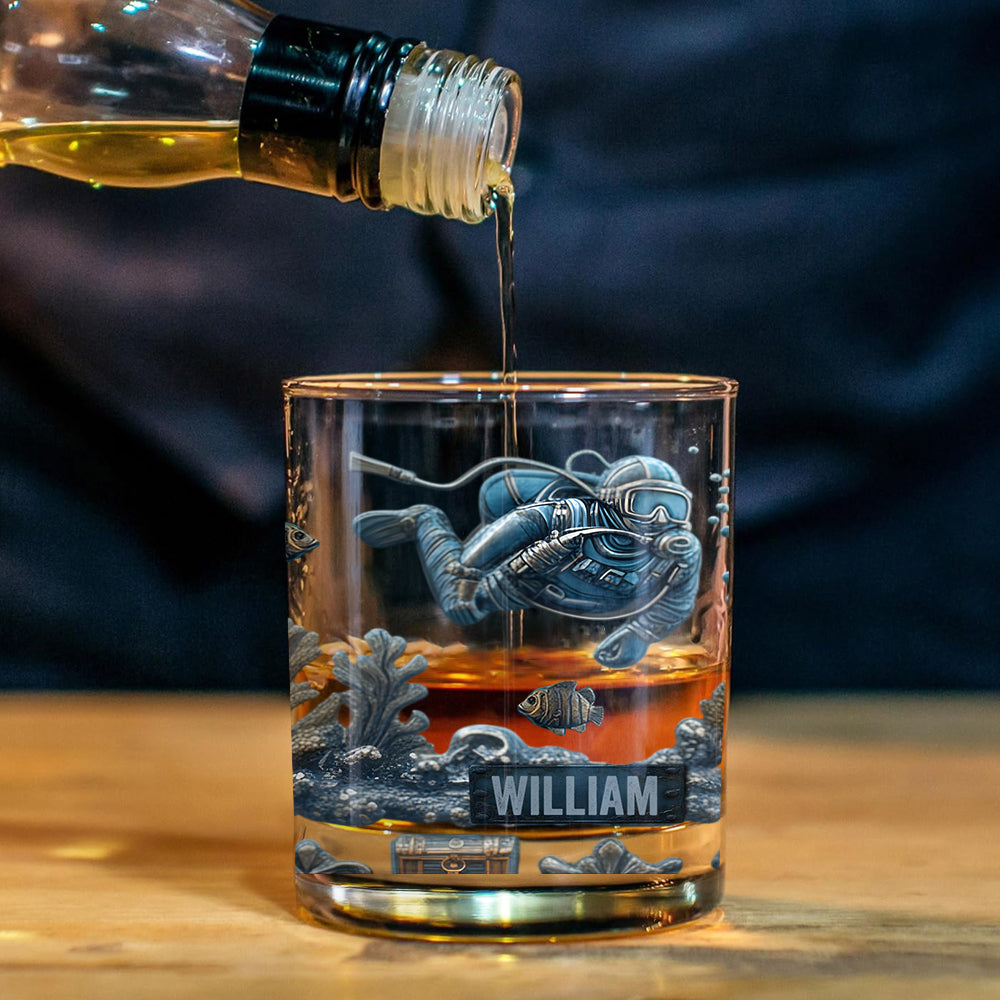 Ocean's Deep – Personalisiertes Whiskyglas für Taucher