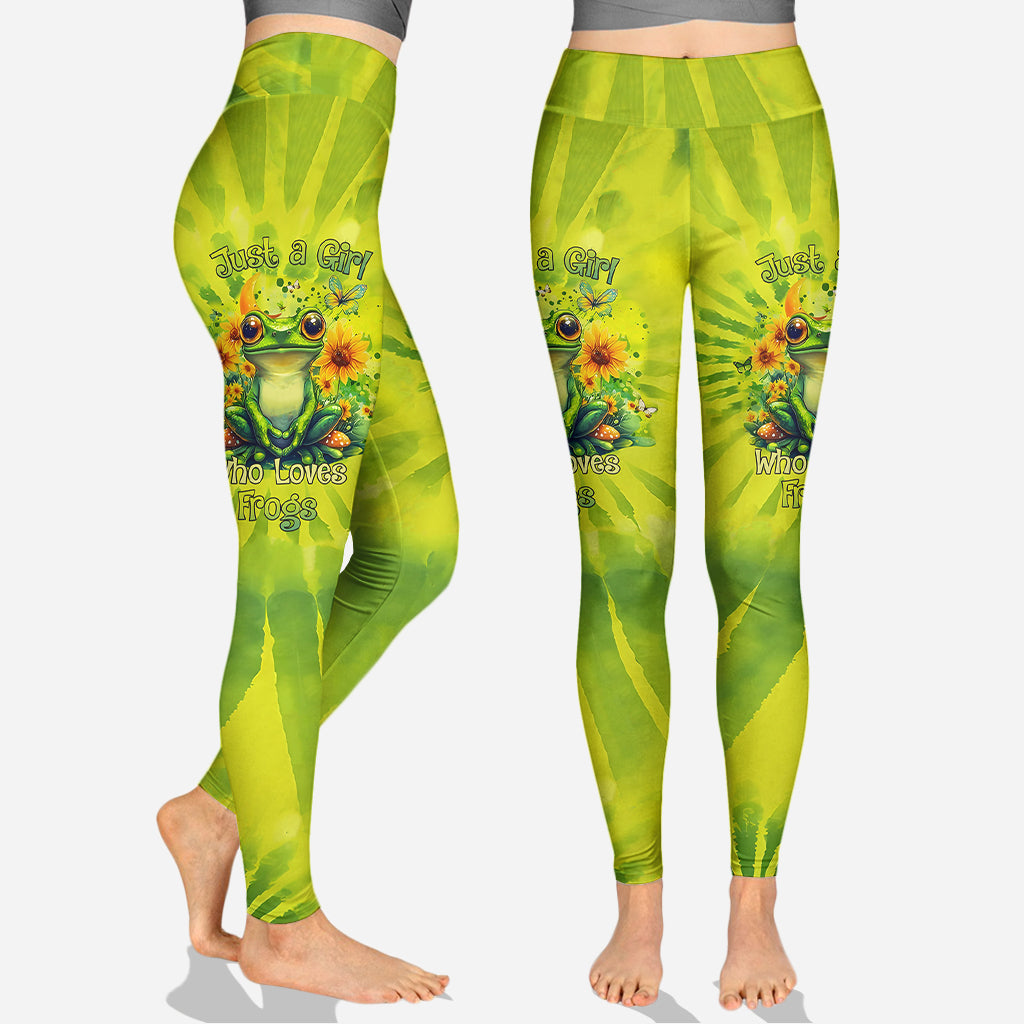 Einfach ein Mädchen, das Frösche liebt – Personalisierter Frosch-Hoodie und Leggings