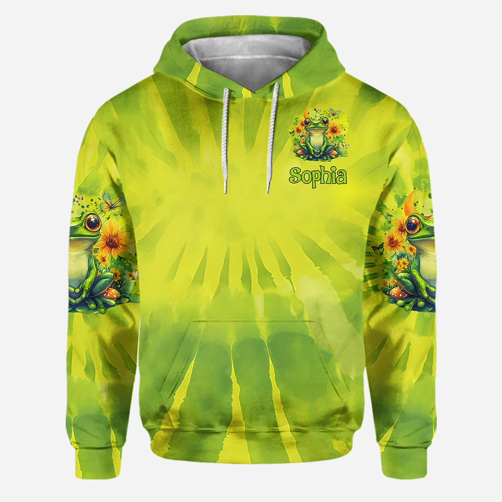 Einfach ein Mädchen, das Frösche liebt – Personalisierter Frosch-Hoodie und Leggings