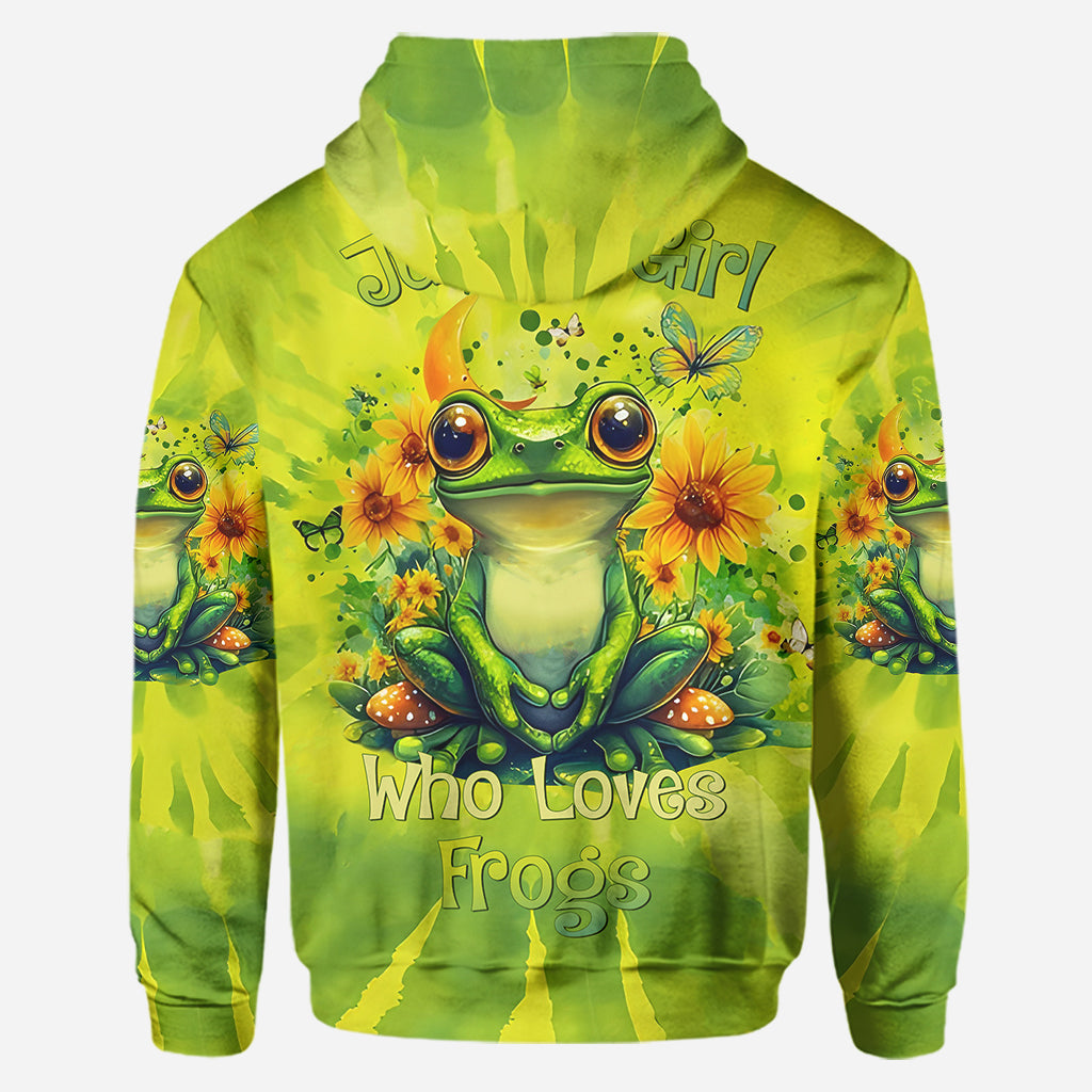 Einfach ein Mädchen, das Frösche liebt – Personalisierter Frosch-Hoodie und Leggings