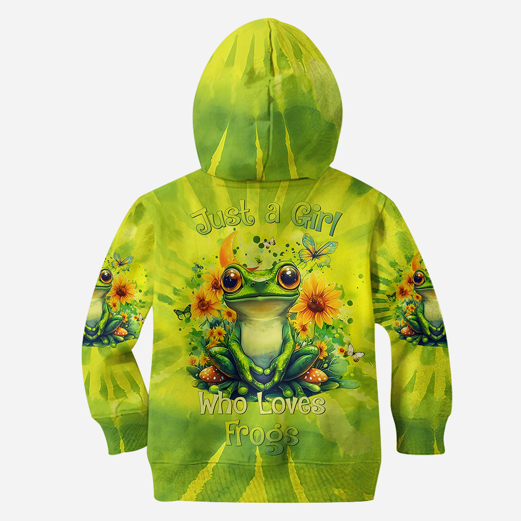 Einfach ein Mädchen, das Frösche liebt – Personalisierter Frosch-Hoodie und Leggings
