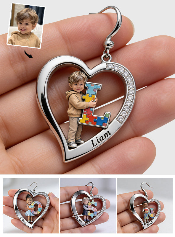 Autism Letter - Personalized Autism Awareness Earrings