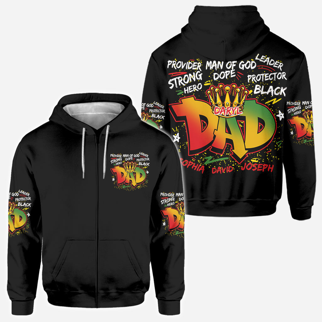 Starker, cooler Helden-Papa – personalisiertes T-Shirt mit afroamerikanischem Aufdruck