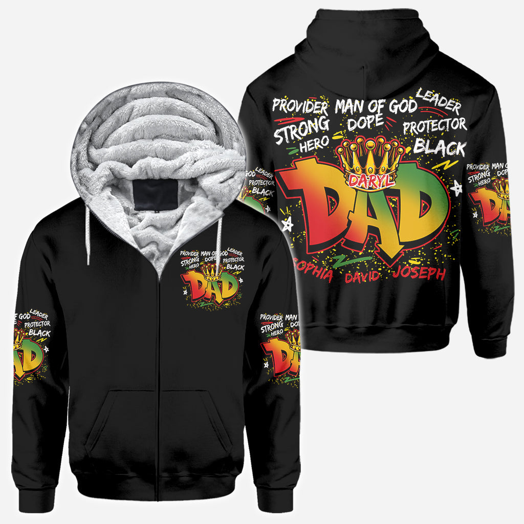 Starker, cooler Helden-Papa – personalisiertes T-Shirt mit afroamerikanischem Aufdruck